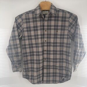 ORVIS Shirt Mens‎ Size Medium Orange Blue Plaid Button Up Sporting Traditions
